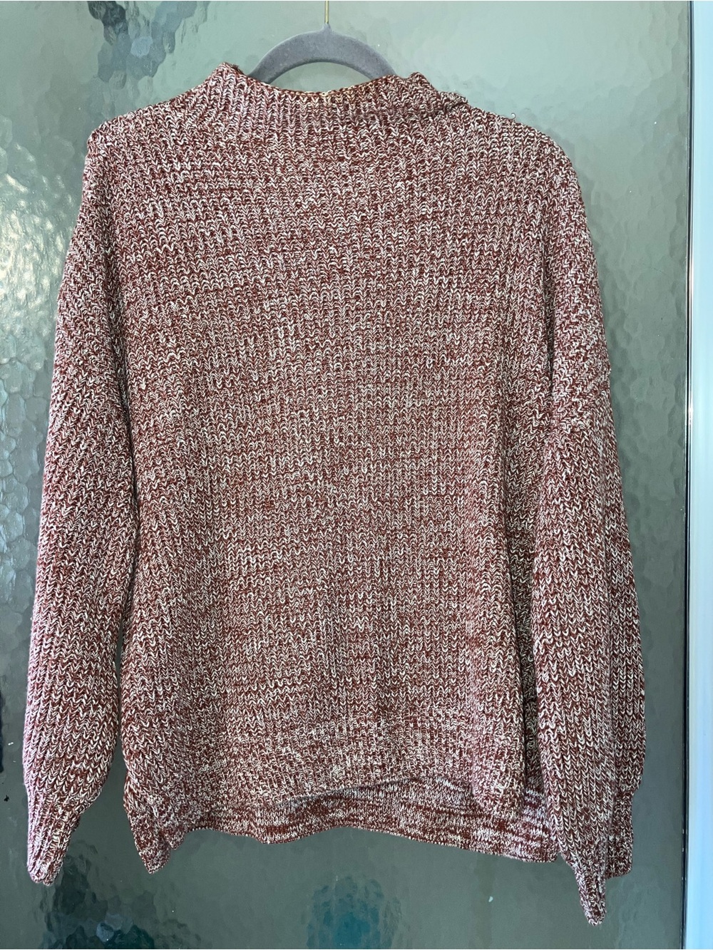 cupcakes & cashmere Marled Rust Red & White Crew Neck Sweater